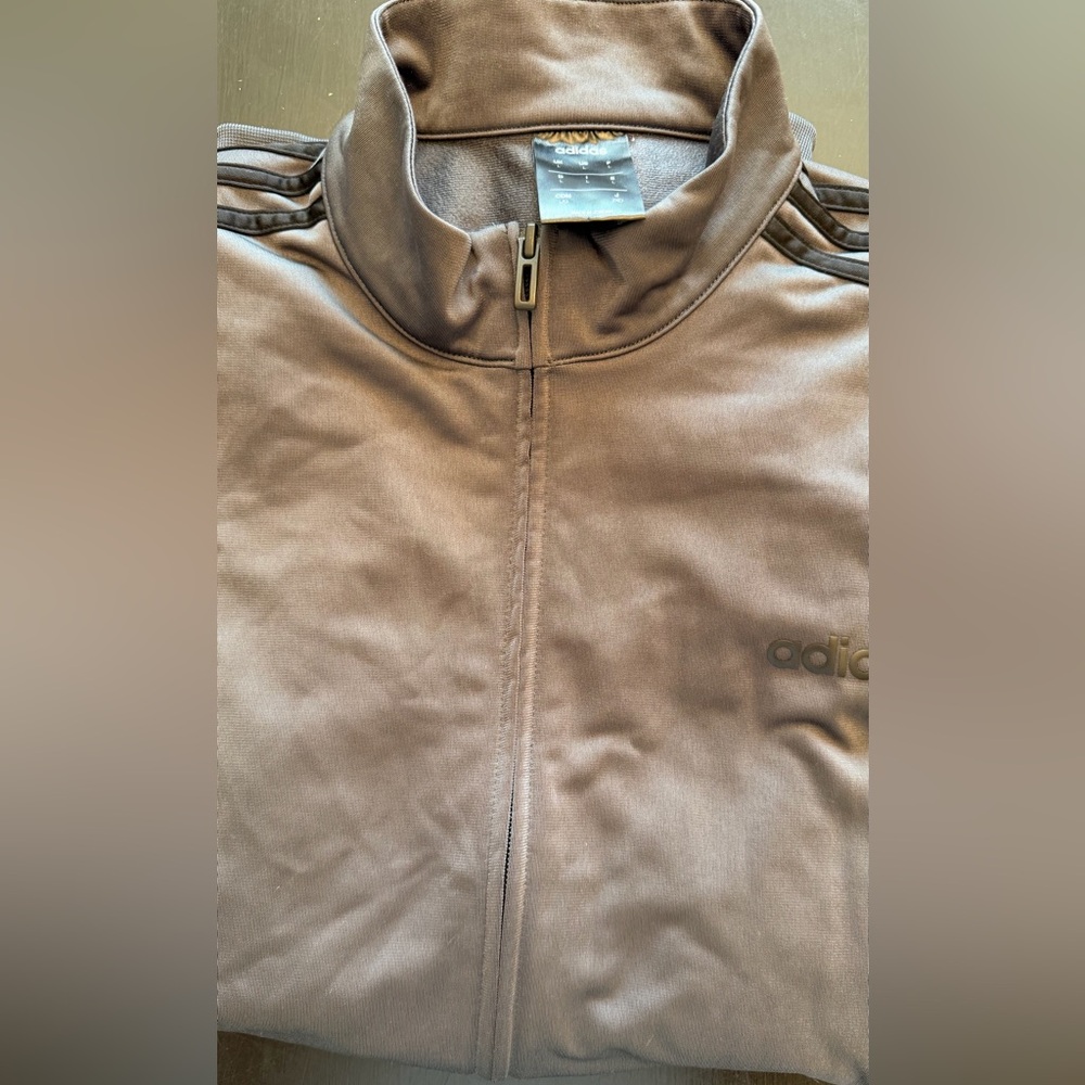 Adidas Taupe Full-Zip Jacket